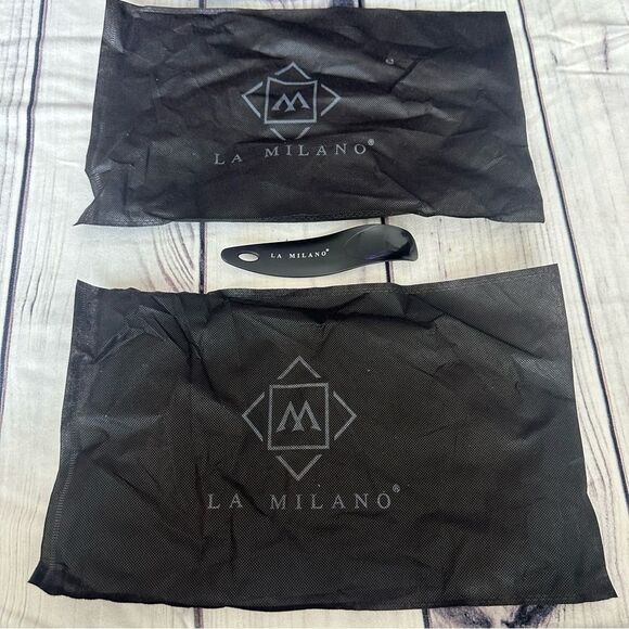 La Milano Men’s Double Monk Strap Black Leather Formal Dress Shoes Sz 9.5 - Picture 3 of 16